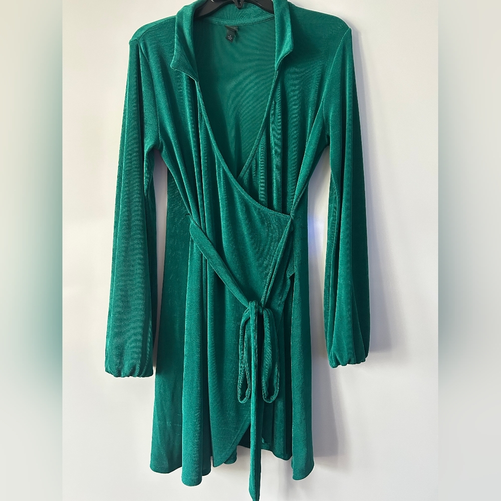 Wild Fable Green wrap bow Dress Size Medium
